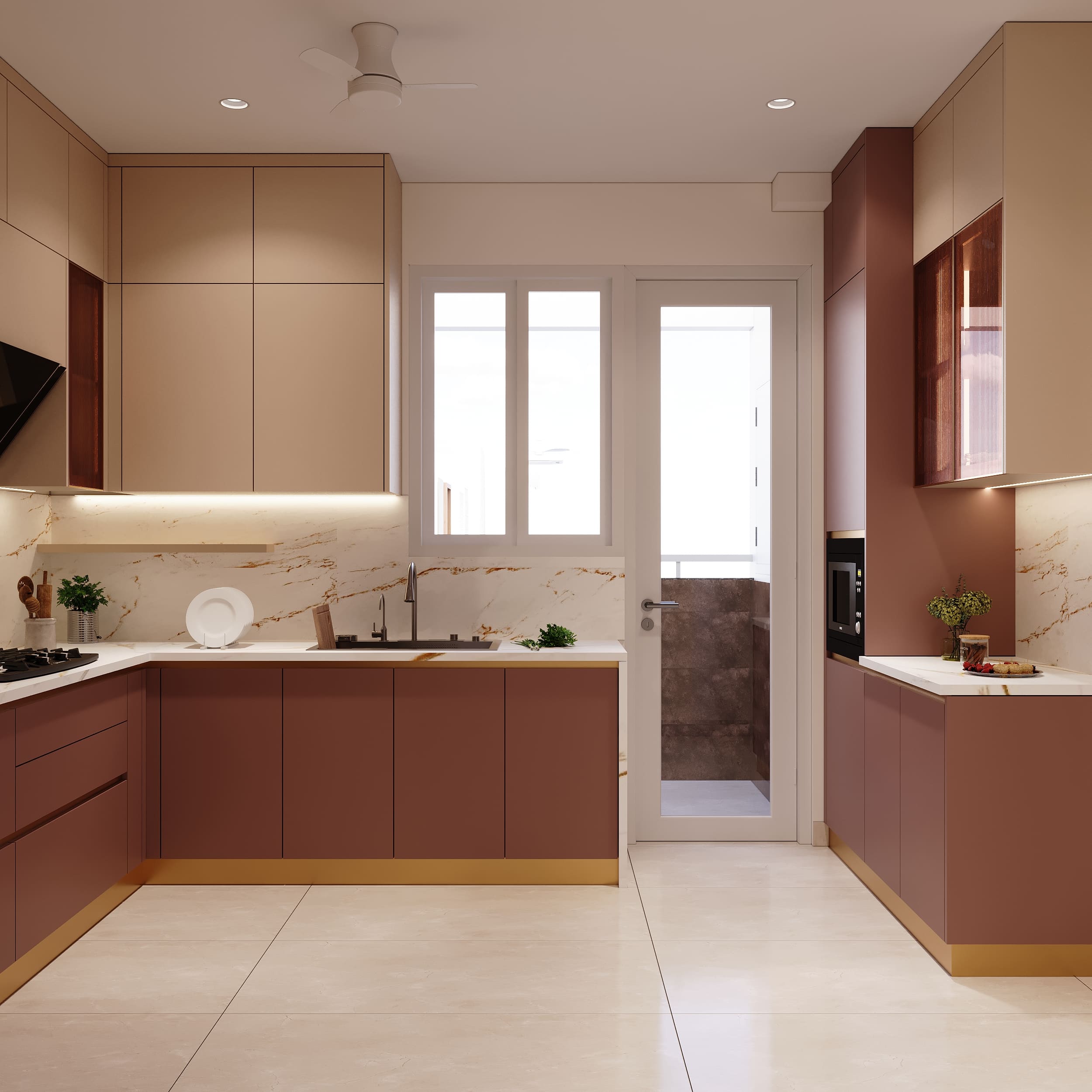 Warm Neutrals, Brass Accents and Carved Detail — image 17